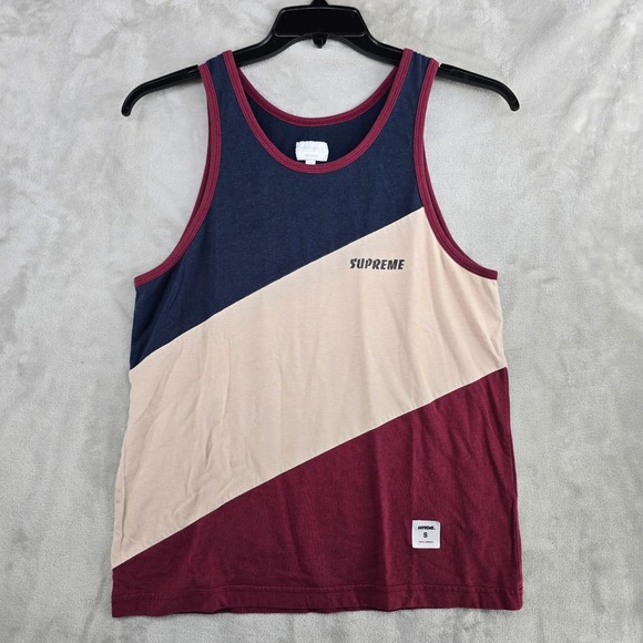 Supreme New York City Mens Tank Top Color Block Striped Sleeveless Shirt - Picture 1 of 8